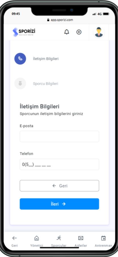 Sporcu Takibi Ekranı